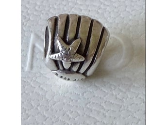 Äkta Pandora berlock Silver Seashell Ocean Charm,Retired,Utgått