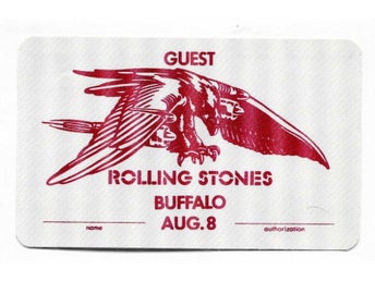 REA ! ! ** ROLLING STONES BACKSTAGE PASS- AUG 8 1975 BUFFALO!