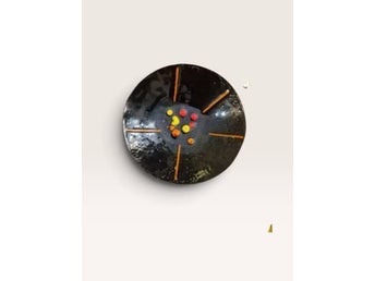 Mid-Century Modern Enamel on Copper Small Bowl / Dish – Abstract Atomic