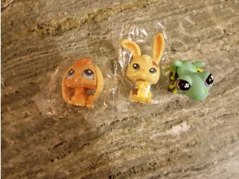 Nya 3 st Littlest Pet Shop figurer lps leksak katt ko ödla