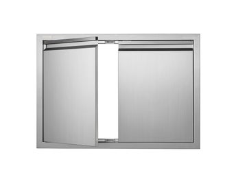 BBQ Access Door, 762x532 mm Double Outdoor Kitchen Door, Stainless Steel Flush