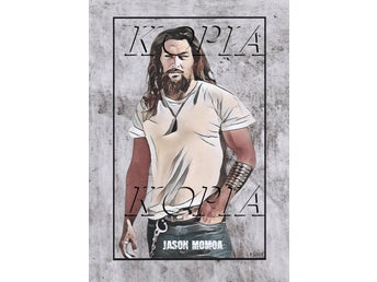 DIGITAL PORTRÄTT JASON MOMOA TECKNAD SKETCH-O-RAMA MÅLNING