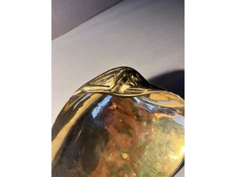 Sällsynt skål i mässing med andhuvud/fågelhuvu