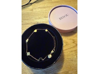 Berlockarmband från Bisou, guldpläterat