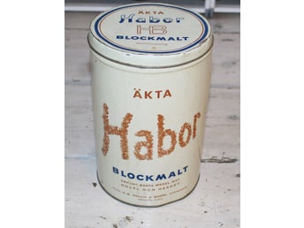 ÄKTA HABOR BLOCKMALT . MOTT HOSTA OCH HESHET. . PLÅTBURK