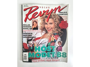 Vecko Revyn nr 35 1988 - Harrison Ford, Milla Jovovich