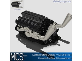 1/24 Diablo V12 NA Engine ITB