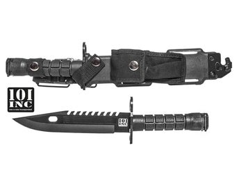 101 INC US Marines D80 Black Bayonet M16 Military Survival Knife, Kniv Bajonett