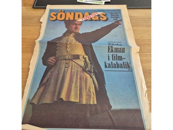 Söndags Expressens förstasida med Gösta Ekman
