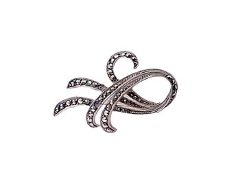 BROSCH ÄKTA SILVER VINTAGE 1940-TAL 40TAL 50TAL LYX GLAMOUR