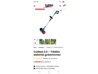 CutMax 2.0 Trådlös elektrisk grästrimmer