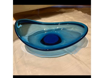 Vintage/retro blå glasskål från IKEA