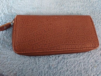 Portmonnä Plånbok 60-tal Brun Imitation Bredd ca 10 cm Längd ca 19.5 cm