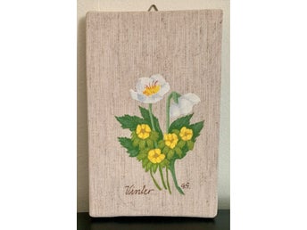 Tavla med blommotiv - Arvegods - Mycket fint skick