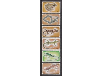 Fiji, Mi 548-53, Kräldjur, orm ödla, groda, xx