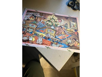 Adventskalender med glitter änglar och julgran