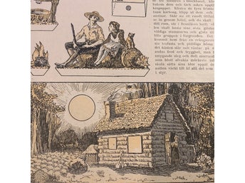 Retro-klippdocka ”Blockhus i urskogen” från 1917