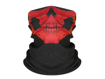 Dödskallemask - Röd - Paintball - Scarf - Bandana - Halsduk
