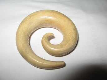 TÖJNING SPIRAL PIERCING 14 MM (ÄDEL TRÄ) VIT