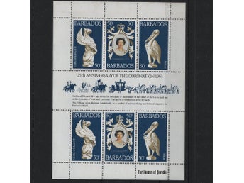 Barbados 1978 Kungligt silverjubileum 2x3v i block