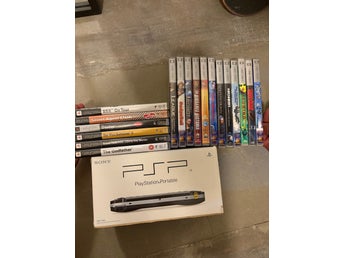 PSP-konsol (PSP-1004) med 5 spel och 12 UMD-filmer
