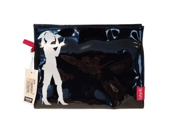 Galeries Lafayette Paris Patent Makeup Bag Set Black Travel Pouch