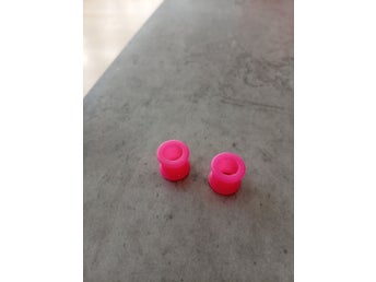 Rosa silikon tunnels/plugs för töjda öron – 1 par