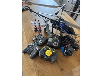 Radiostyrda helikoptrar och flygplan med tillbehör