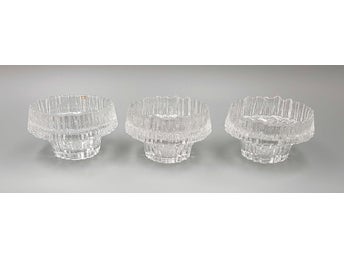3 st. Retro Tapio Wirkkala värmeljushållare - Iittala - 70 tal - Stellaria