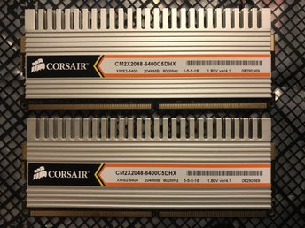 2X2Gb Corsair XMS2 DHX DDR2 PC6400/800Mhz
