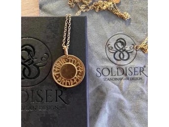 Halsband guld viking Gudinnan Trud runor