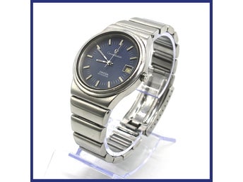 OMEGA Constellation klocka, 36mm, blå tavla, stållänk, datum