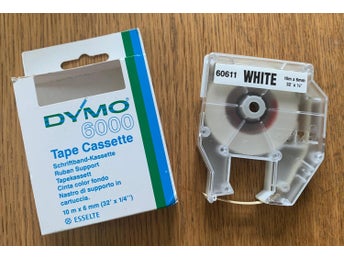 DYMO 60611 - Refill original, vitt band 10mx6mm. DYMO PRINTER 6000, 9000, PC10