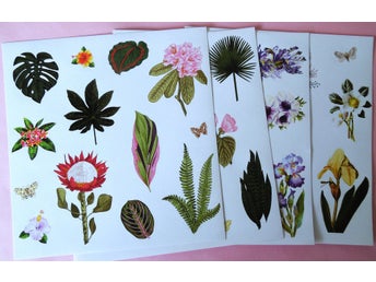 4 ARK STICKERS: BLOMMOR, BLAD