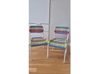 Barnstolar i plastrotting Färgglad Ikea, 2st