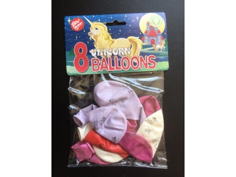 8 st ballonger med enhörningsmotiv - Unicorn - Barnkalas