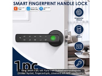 Smart dörrlås med fingeravtryck och knappsats, lås/lås uppäven mkod och App