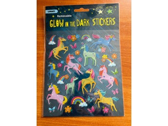 Leksaker STICKERS 51072 Glow in the dark Självlysande UNICORNS 28st