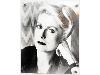 Catherine Deneuve black and white vintage movie star picture-FREE postage Sweden