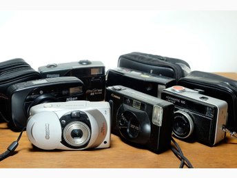 Canon, Nikon, olympus, Agfa och Keystone analoga kompaktkameror (6)