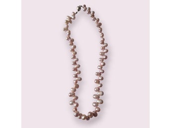 Rosa Pärlhalsband Lås Sterling