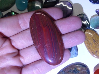 Röd Jasper Cabochon ädelsten slipad mönster färg chakra healing new gem