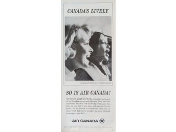 AIR CANADA, TIDNINGSANNONS, ADVERT 1965