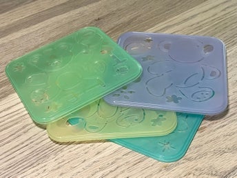 TUPPERWARE 8 ST STENCIL ART TIWI THE BEAR RITMALLAR