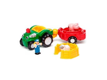 Taylor's Tractor Ride 27cm WOW Toys Leksaksfordon Figur Djur 1-5år Ny