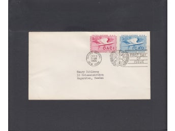 UNITED NATIONS. FDC från 1955 utan vinjett.