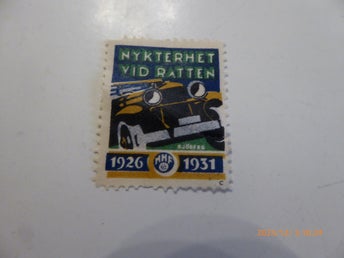 BREVMÄRKE NYKTERHET VID RATTEN MHF 1926-1931