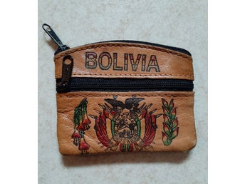Myntbörs Bolivia i läder