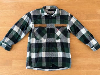 Vintage Fjällräven flanellskjorta L – Grön rutig – Original – Outdoor/Hunting