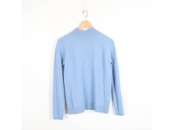 Massimo Dutti Stickad Tröja Ljusblå Kashmir Dam Stl. M